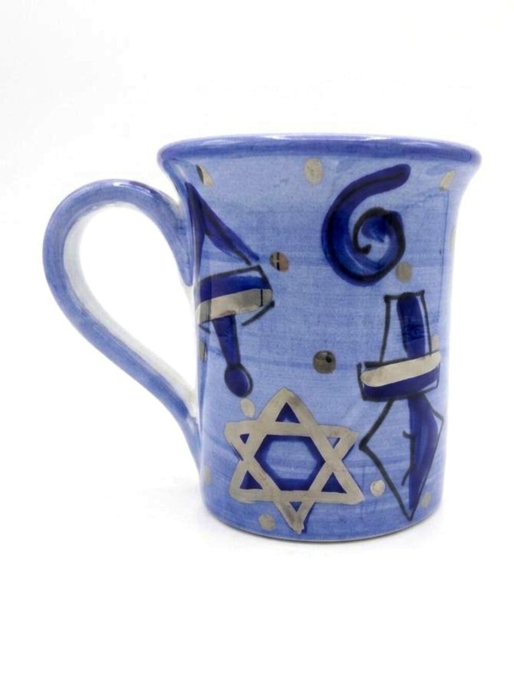 Starbucks Judaica Hand-Painted Star of David Mug Sky Blue Silver 14 oz Italy